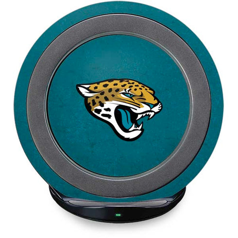 NFL Jacksonville Jaguars Teal Distressed Fast Charge Wireless Charging Stand Skin